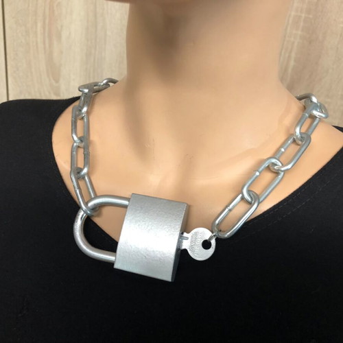 Lock Choker Necklace gothic alternative unisex with key accessory, new