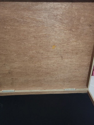 Wooden jewelry display case with handle