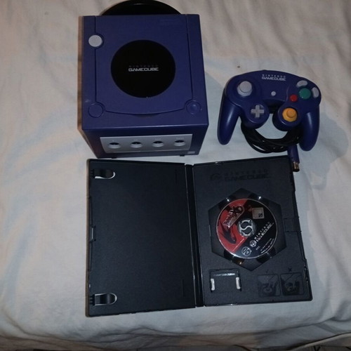 Nintendo GameCube console used with controller, power supply and Gale of Darkness German