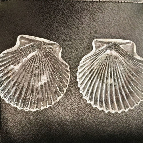 Kosta Boda glass seashell decorations, set of 3