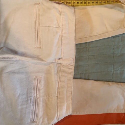 Topshop low waist tight pink denim trousers with coral stripe like new
