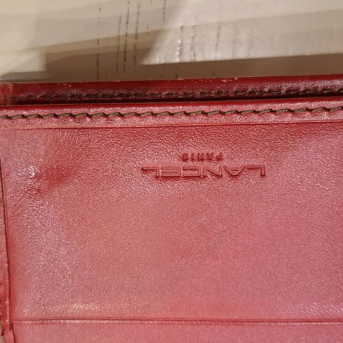 Lancel women's wallet used, red, 15x12 cm