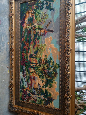 Handmade embroidered picture frame with collectible frame like new
