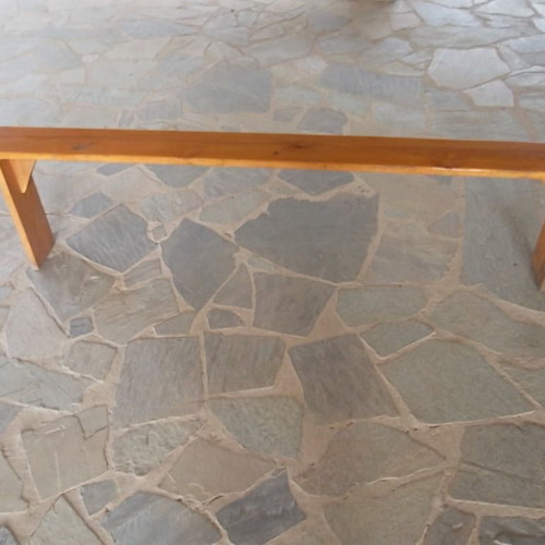 Wooden bench used, durable, solid handmade
