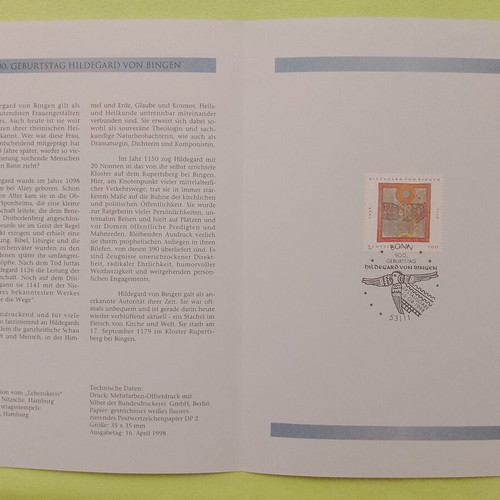German stamp 1998 with Bonn first day cover and 2 postcards