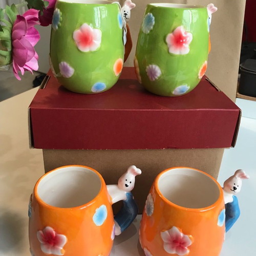 Easter mugs new, set of 4 pieces