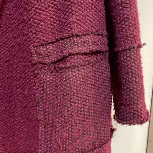 Sunny Studio women's wool coat burgundy like new, open front