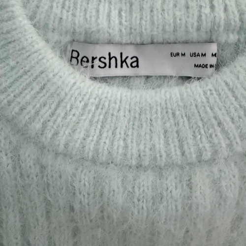 Bershka Fuzzy Turquoise Sweater M Like New