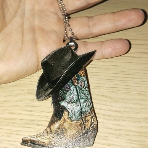 Car decoration with western boots and cowboy hat new