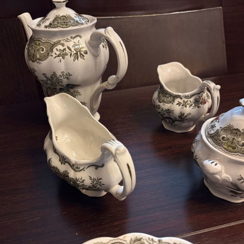Ridgways Windsor Green Staffordshire China Vintage Serving Set new