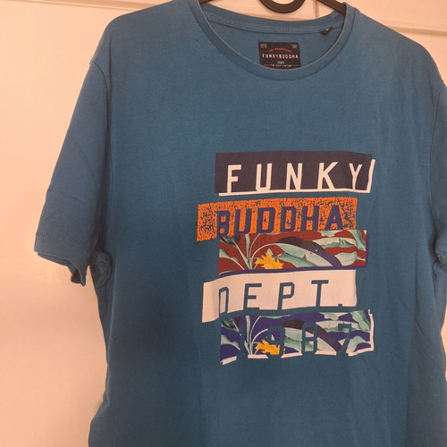 Funky Buddha men's short-sleeve blue t-shirt like new, size S