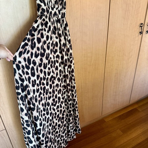 Leopard animal print long dress like new, size M fits L