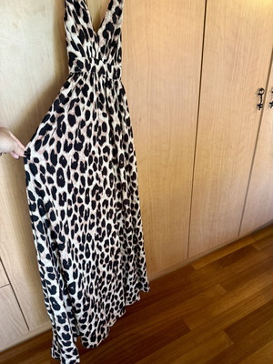 Leopard animal print long dress like new, size M fits L