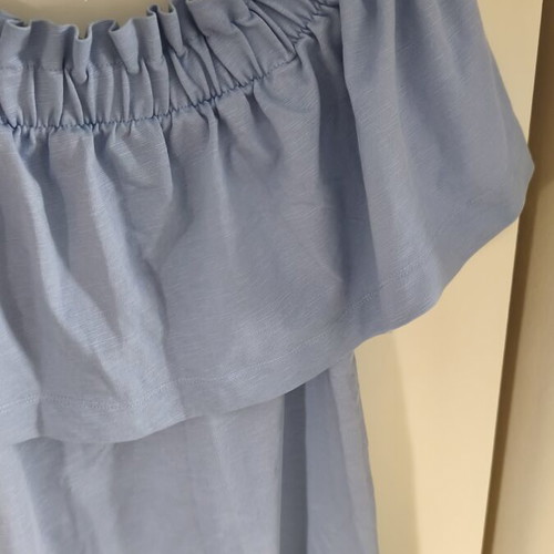 H&M off-shoulder summer dress, blue, size S
