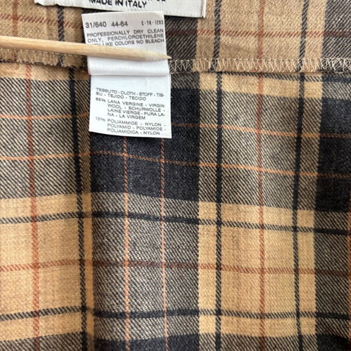 Marella vintage tartan wrap skirt like new, camel and black