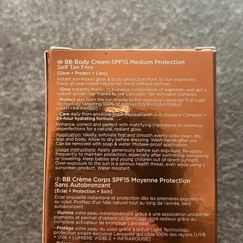 Lancaster BB Body Cream SPF15 new with color for legs