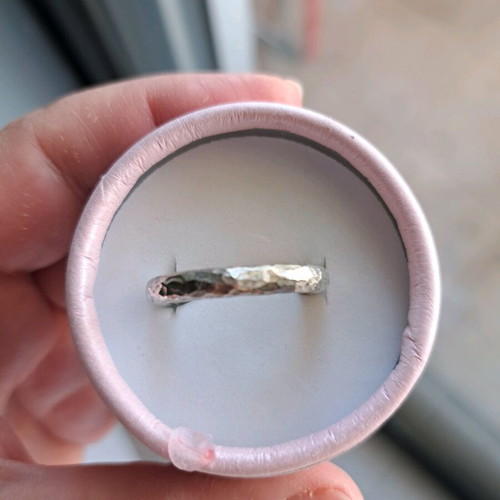 Silver 950 hammered ring like new, size 56