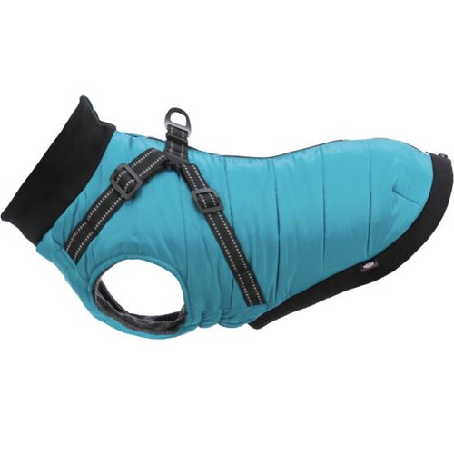 Trixie Pontis dog jacket like new, padded aqua polyester