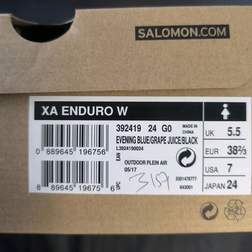 Salomon XA Enduro W athletic shoes new size 38.5 pink-purple