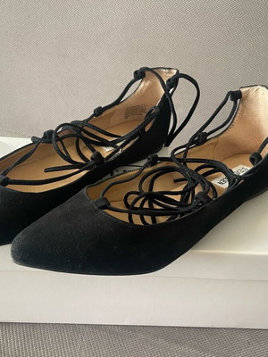 Steve Madden μπαλαρίνες δερμάτινες σουέτ σαν καινούργιο, μέγεθος 40, μαύρες