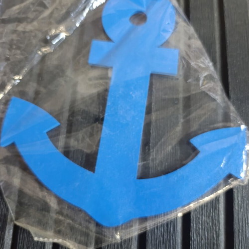Wooden blue anchor new
