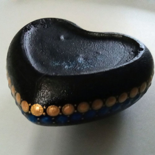 Handmade decorative plaster heart new with dot painting