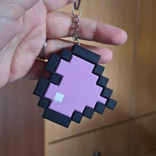 Heart keychain like new, 3D printed with three filament colors
