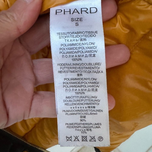 Phard down jacket size small new, black-yellow