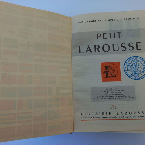 Petit Larousse used encyclopedia 1962, French language