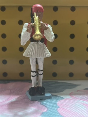 Athens Evzone Soldier Figure used, 1980s with golden instrument