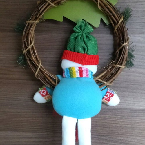 Door wreath with snowman new