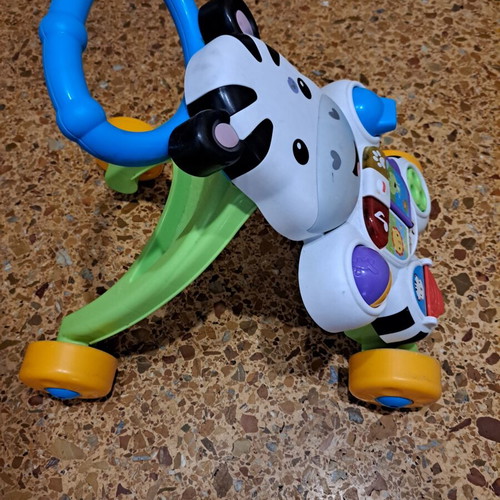 Fisher-Price Zebra educational walker used with interactive activities