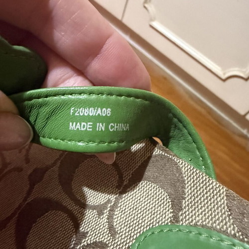 Coach Patty vintage women's thong sandals like new, beige and green
