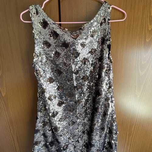 Zara sequin dress, medium size, beige and brown