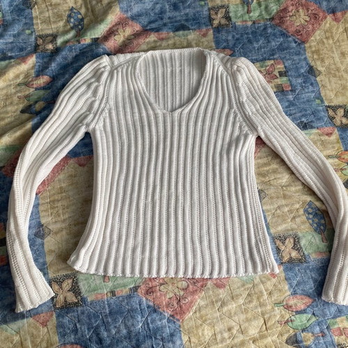 Vintage Y2K white sweater new, slim fit