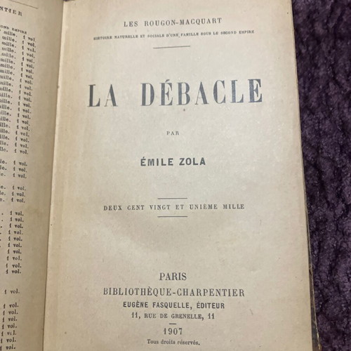French war novel La Débâcle by Émile Zola used