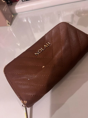 Nolah wallet used with wear, beige and brown
