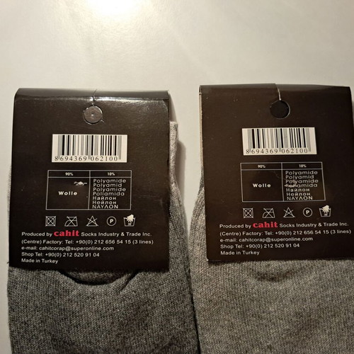 Meyreli wool men's socks set of 2, size 40-45, new, gray