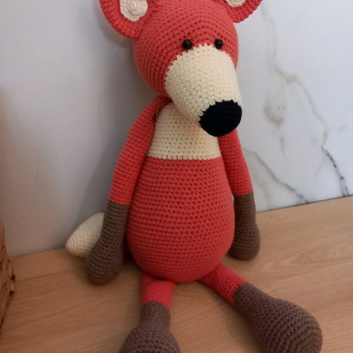 Handmade knitted fox doll new 50 cm