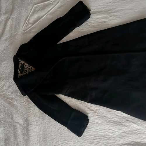 Black women's Zara coat used, size small, long with belt