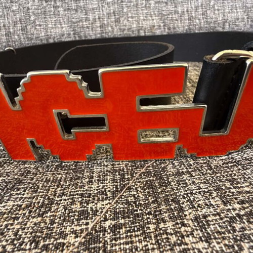 Iceberg IceJ leather belt like new, 105 cm, black and red