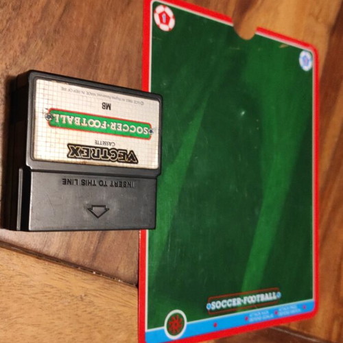 Vectrex Soccer used football game with overlay damage