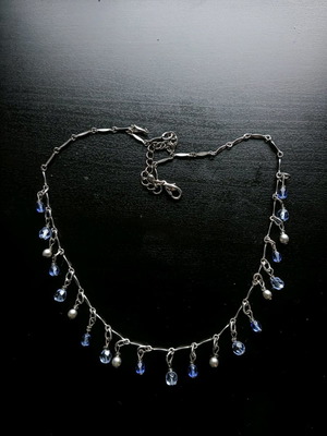 Necklace used with blue and silver beads, very light