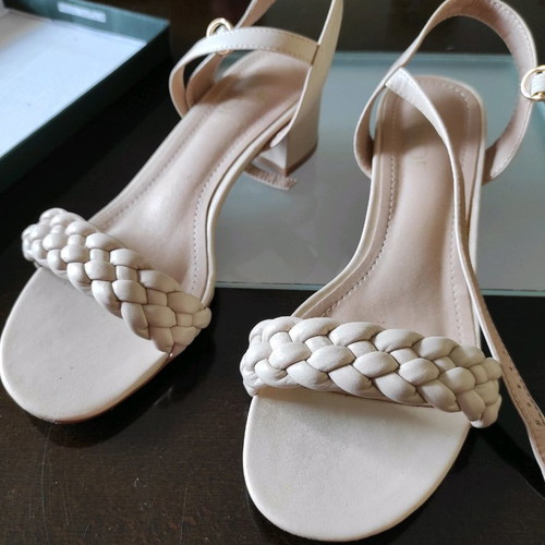 Verde sandals used, beige, size 38, 4cm heel