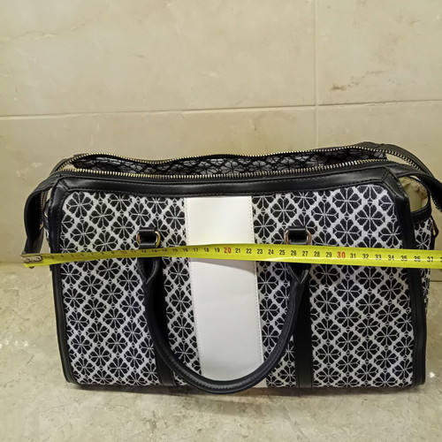 Large black and white shoulder bag