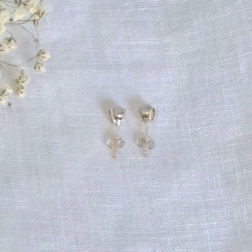 Stud Earrings 925 Handmade with Natural Selenite 4.7 ctw