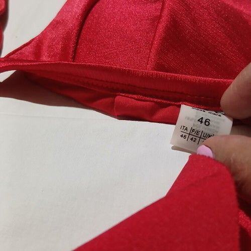 M&D Red Bikini with Ruffles, Size 46, New