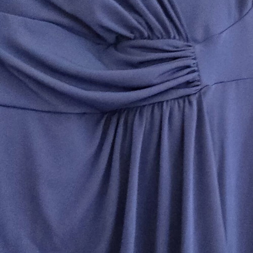 Blue elegant dress with short sleeves and wrap design