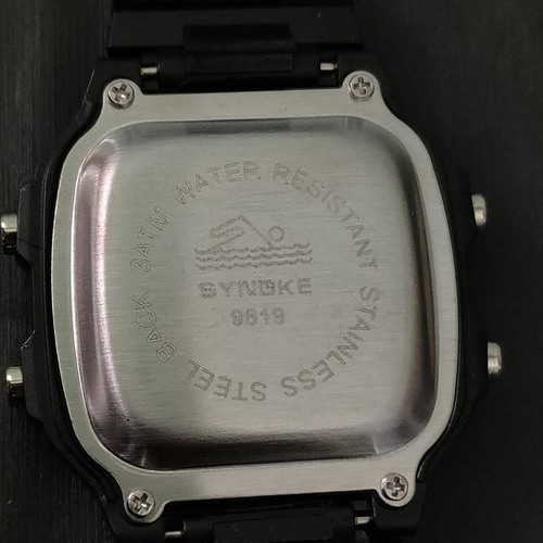 Synoke Dual Time 9619 digital watch new, black