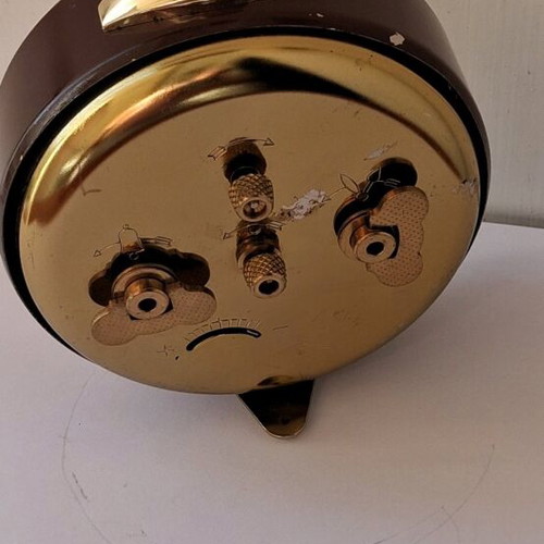 Junghans table clock wind-up like new, brown color